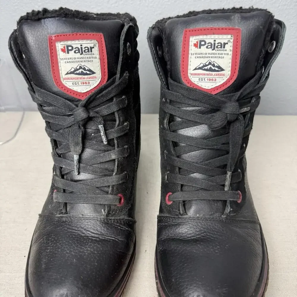 Mens Pajar Canada Zip Black Waterproof Winter‎ Boots Sz 9